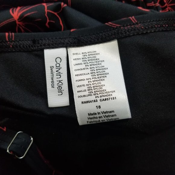 Calvin Klein Shirred Tummy-Control One-Piece Swimsuit Size 18 - Picture 10 of 11